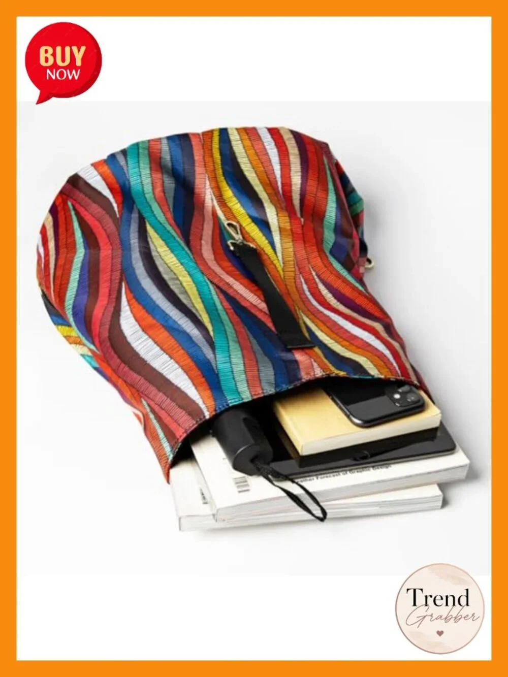 Lightweight Fabric Daypack Backpack with Pockets Convertible Crossbody